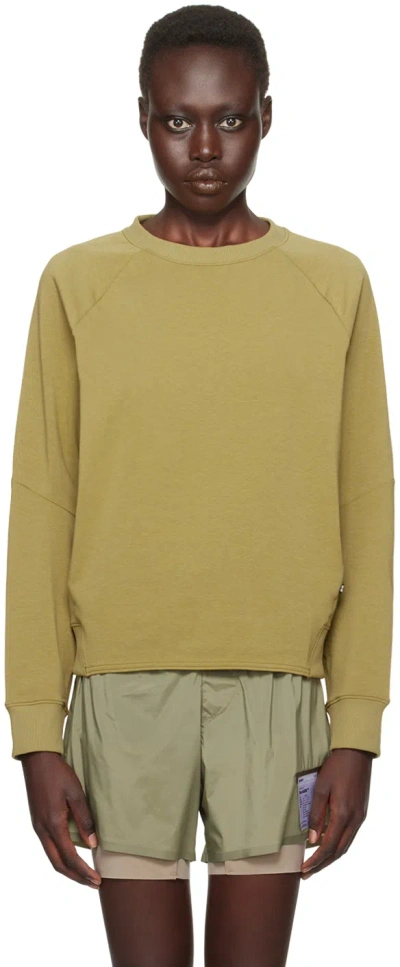 On Green Movement Crew Lg Sleeve Sport Top In Hunter