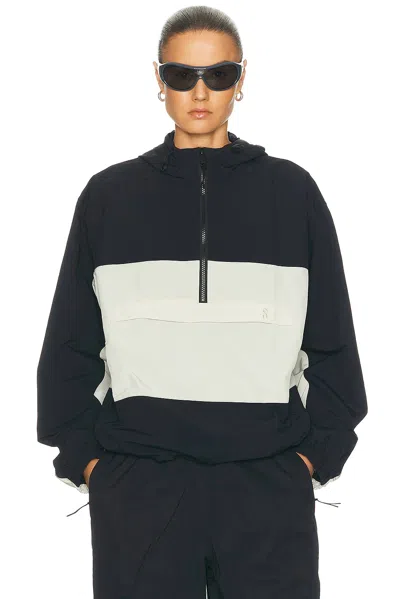 On Half Zip Anorak Jacket In Black