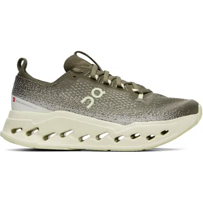 On Khaki Cloudsurfer Max Sneakers In Animal Print