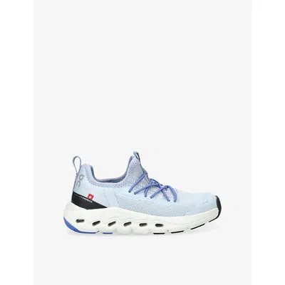 On Kids' Cloud Leap Woven Trainers In Blue/pal.c
