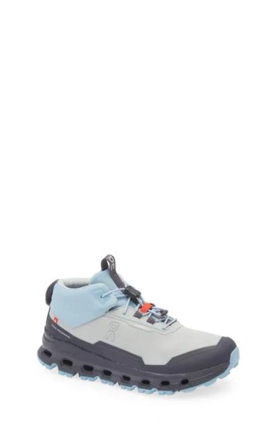 On Kids' Cloudhero Mid Waterproof Sneaker In Glacier/ir