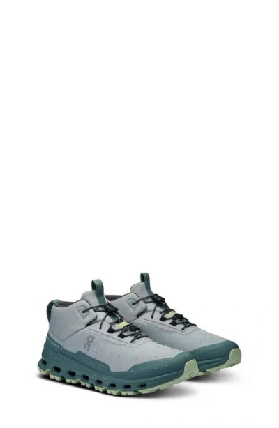On Kids' Cloudhero Mid Waterproof Sneaker In Glacier/sea