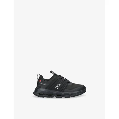 On Kids' Cloudswift Mesh And Shell Mid-top Traine In Black