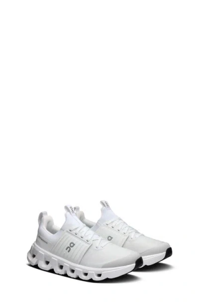 On Kids' Cloudswift Running Shoe In All White