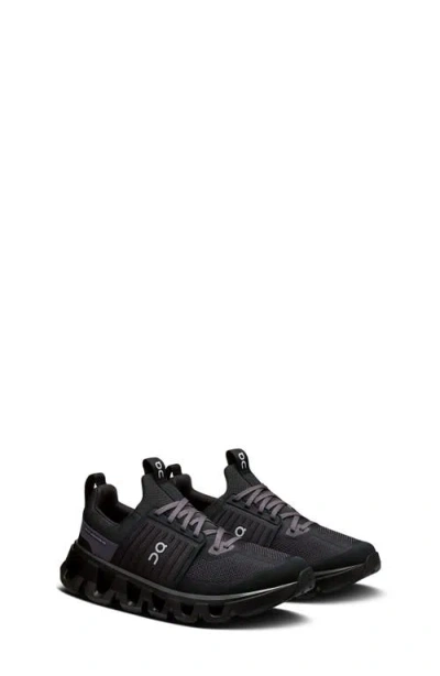 On Kids' Cloudswift Running Shoe In Black/eclipse