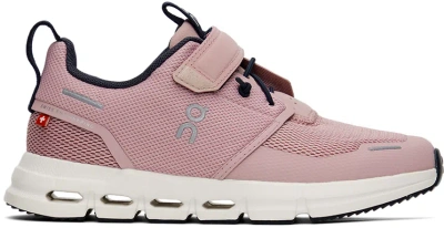 On Kids Pink Cloud Play Little Kids Sneakers In Zephyr | White