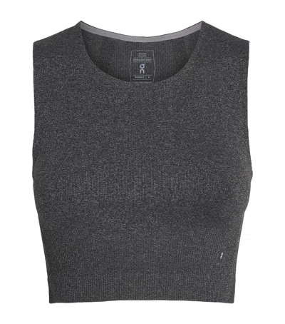 On Knitted Studio Crop Top In Grey