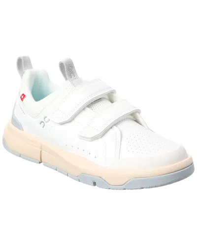On Kids' Leather & Canvas Sneaker In White