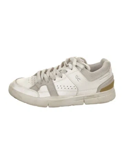 Pre-owned On Leather Colorblock Pattern Sneakers In White