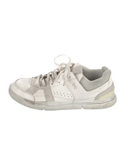 Pre-owned On Leather Colorblock Pattern Sneakers In White