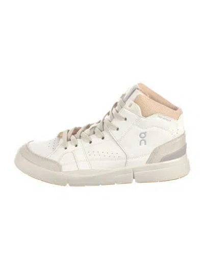 Pre-owned On Leather Colorblock Pattern Sneakers In White