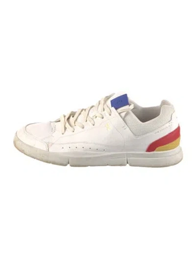 Pre-owned On Leather Colorblock Pattern Sneakers In White