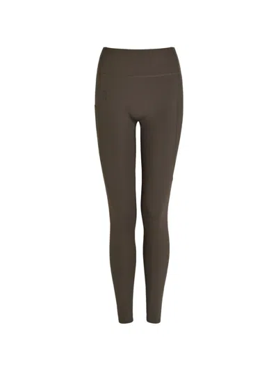 On Logo-detail Leggings In Brown