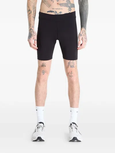 On Logo-print Performance Shorts In Black