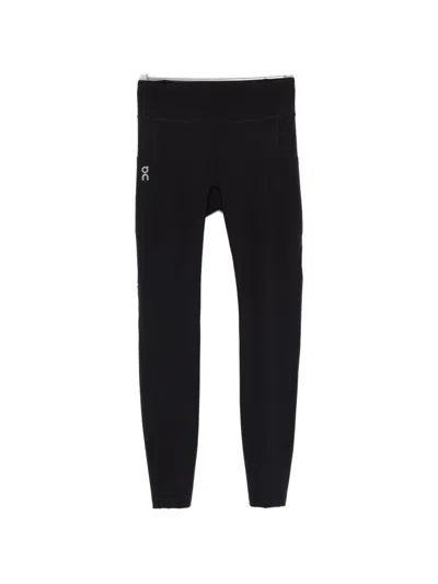 On Logo-print Performance Tights In Black