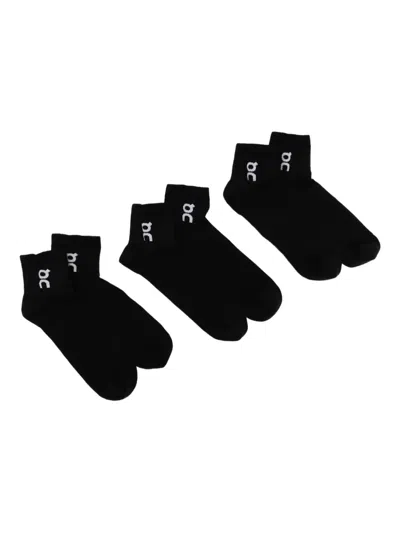 On Logo-print Socks (set Of Three) In Black