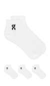 On Logo Sock Mid 3 Pack In White