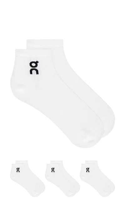 On Logo Sock Mid 3 Pack In White