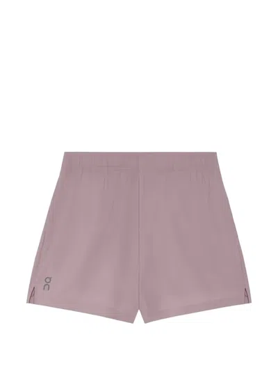 On Logo-print Elasticated Shorts In Purple