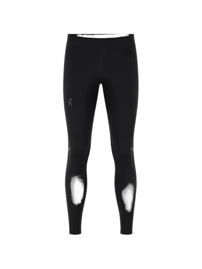 On Logo-print Panelled Leggings In Black