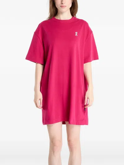 On T-shirtkleid Mit Logo-print In Pink