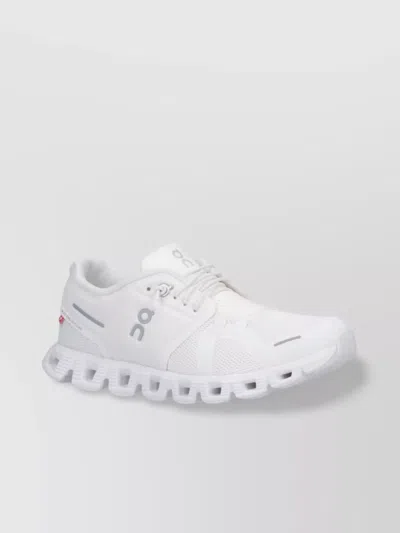 On Low Top Sneakers With Mesh Upper And Rubber Outsole In White