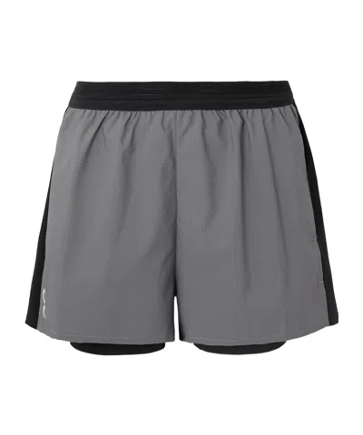On Lumos Performance Layered Recycled-shell Shorts In Gray