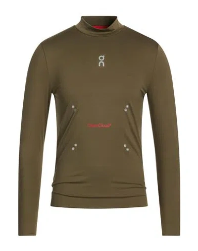 On Man T-shirt Military Green Size M Polyester, Elastane