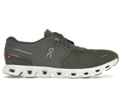Pre-owned On Men's  Running Cloud 5 Green Sneakers In Olive/white