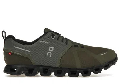 Pre-owned On Men's  Running Cloud 5 Waterproof Sneakers In Olive/black