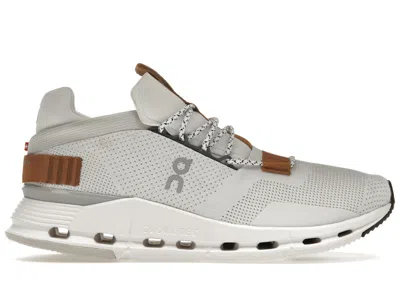 Pre-owned On Men's  Running Cloudnova Brown Sneakers In White/pearl