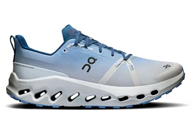 Pre-owned On Men's  Running Cloudsurfer Trail Waterproof Sneakers In Chambray/glacier