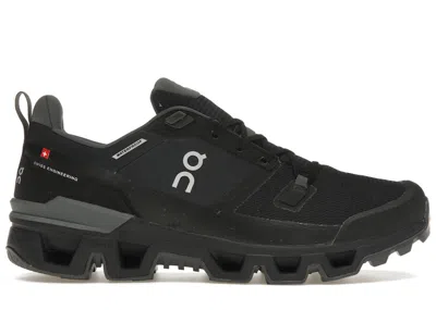 Pre-owned On Men's  Running Cloudwander Waterproof Sneakers In Black/eclipse