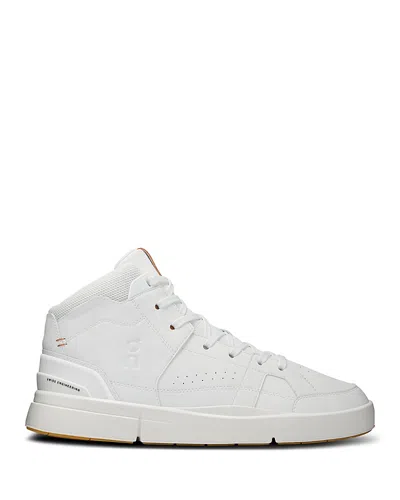 On Men's The Roger Clubhouse Mid Top Sneakers In White Sandste