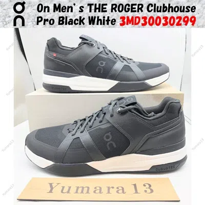 Pre-owned On Men's The Roger Clubhouse Pro Black White 3md30030299 Size Us Men's 7-14