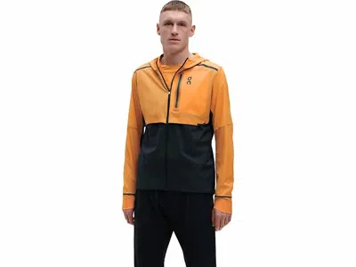 On Men's Weather Jacket In Mango/navy In Multi