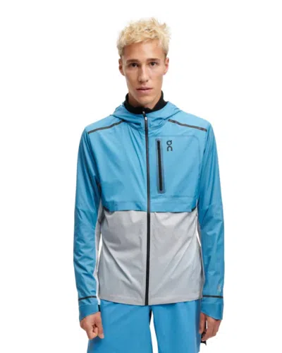 On Men's Weather Jacket In Niagara/glacier In Blue