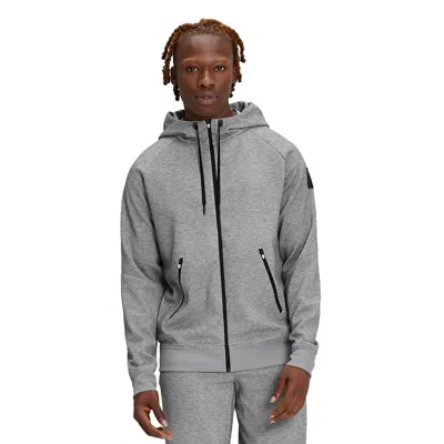 On Men's Zipped Hoodie In Grey In Gray
