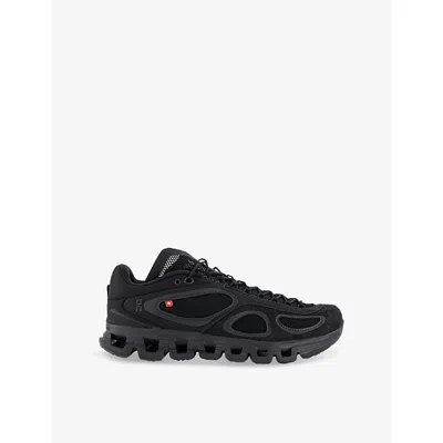 On Mens Black Cloud X Fka Mesh And Faux-suede Low-top Trainers Eur 41 / 7 Uk