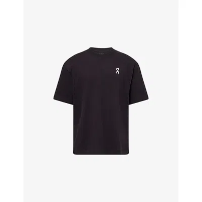 ON MENS BLACK PERFORM ALL DAY LOGO-PRINT COTTON T-SHIRT