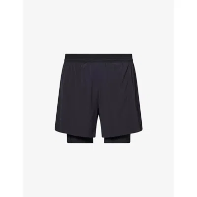 On Mens Black Performance 5' Stretch-woven Shorts