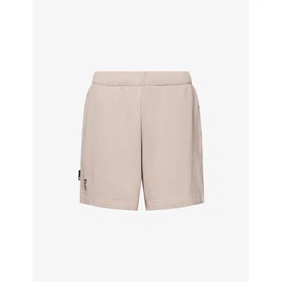 On Mens Club Logo-print Cott-jersey Shorts Desert In Brown