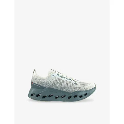 On Mens Iceberg Olive Cloudsurfer Max Mesh Trainers Eur 42.5 / 8.5 Uk In Green