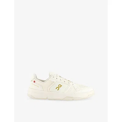 On Mens Ivory Dew Roger Clubhouse Leather Trainers Eur 41 / 7 Uk In White