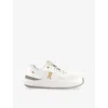 On Mens The Roger Pro Ace Faux-leather Low-top Trainers Ivory Fog Eur 43.5 / 9.5 Uk In White