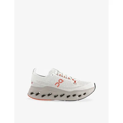 On Mens Ivory Salm Cloudsurfer Max Woven Low-top Trainers Eur 43.5 / 9.5 Uk