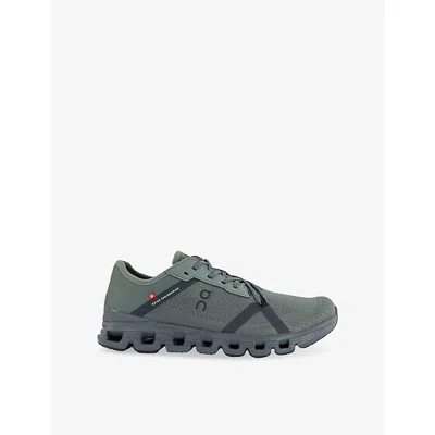 ON MENS OLIVE STONE CLOUD X 4 AD WOVEN TRAINERS