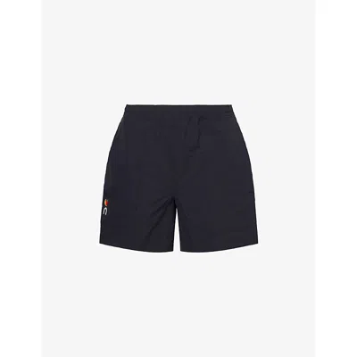 On Mens  Logo-print Slip-pocket Stretch-woven Shorts In Blue