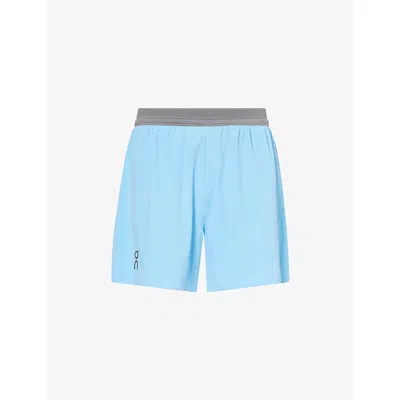 On Mens Gourami, Rock Performance 2/1 Stretch-woven Shorts In Blue