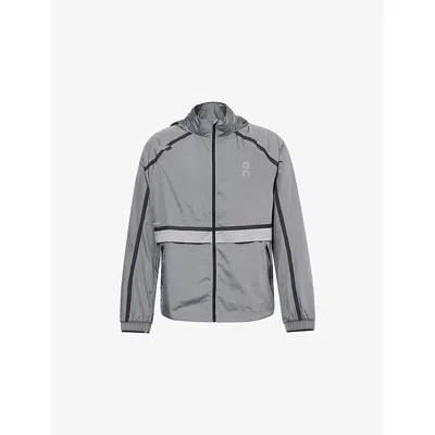 On Mens Glacier Performance Volt Hooded Shell Jacket In Gray